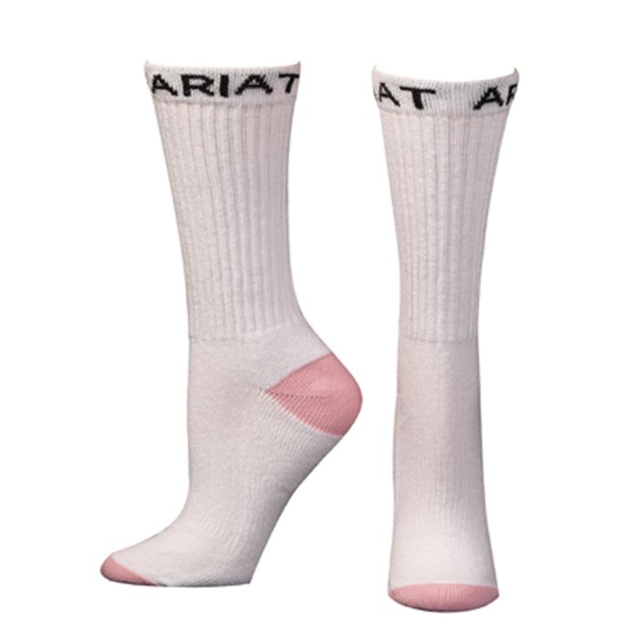 Ariat Socks - Crew - Large - White 3 Pack