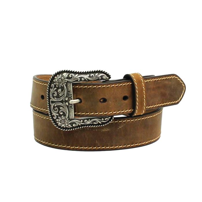 Ariat Distressed Leather Belt -  Brown