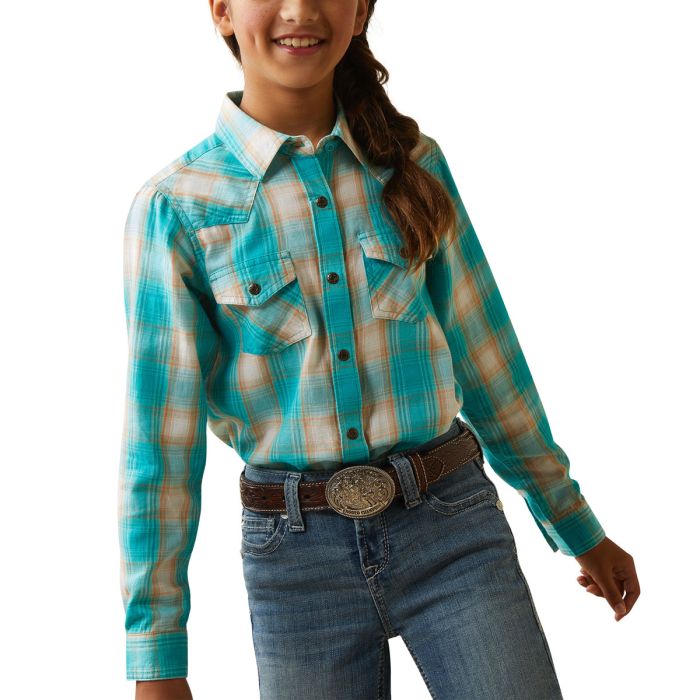 Ariat Girls Ojai Snap Long Sleeve Shirt - Ojai Plaid