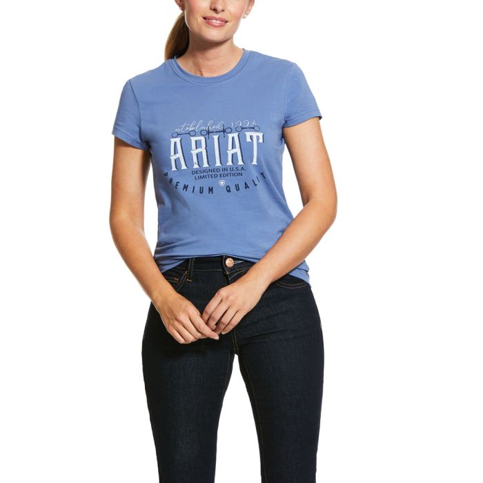 Ariat Ladies Logo Tee - Blue Heather