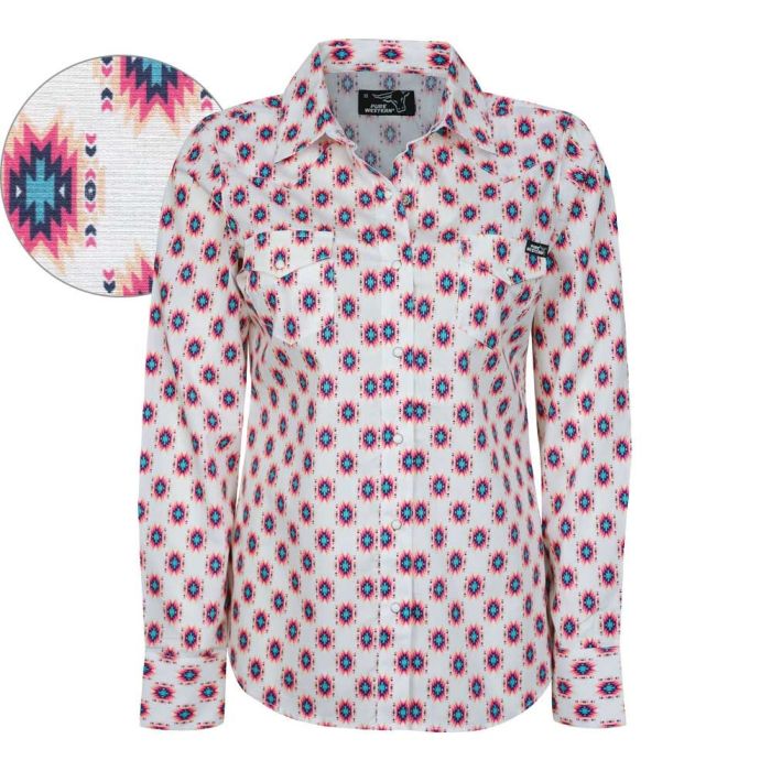 Pure Western Womens Karina Print Long Sleeve Shirt